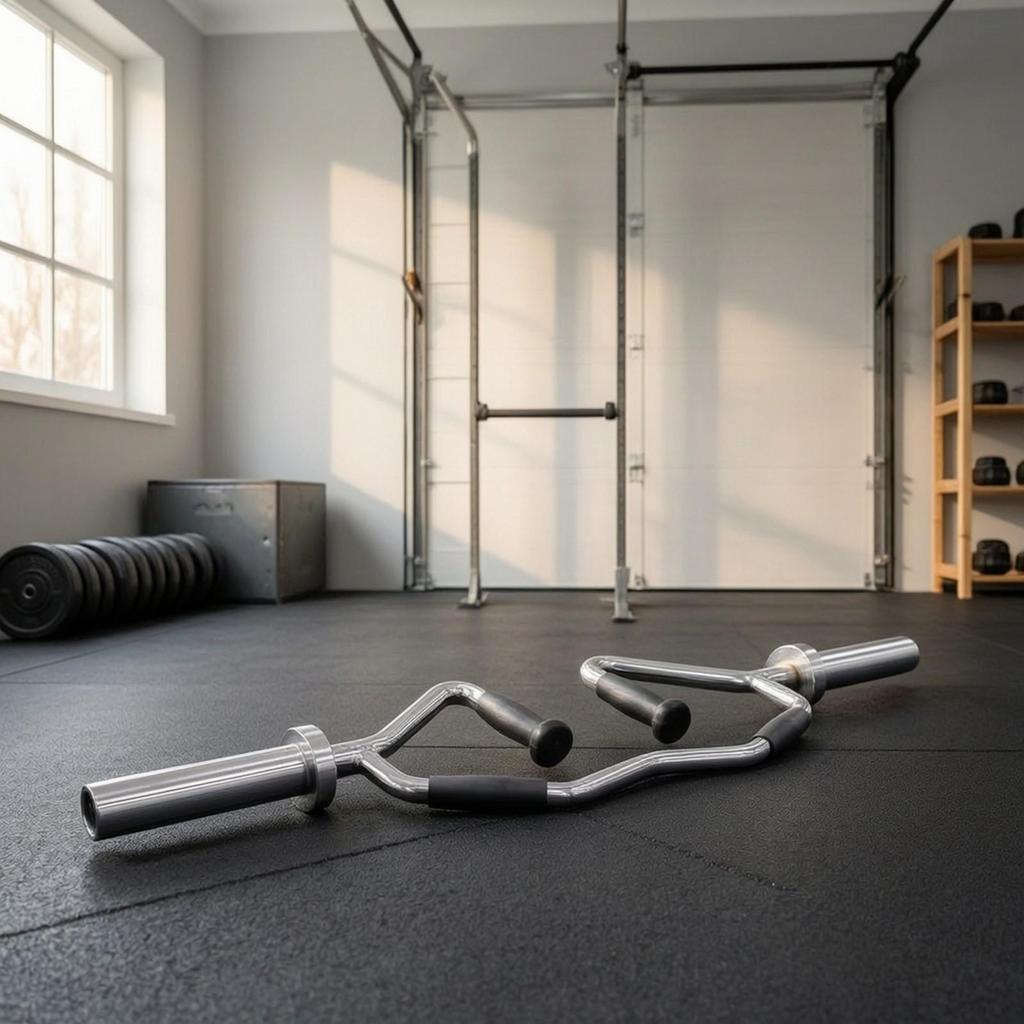 Multi-Handle Lifting Bar Heavy-Duty Gym Training with Loading Sleeves