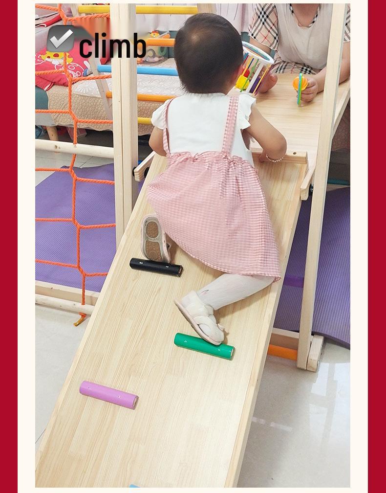 Wooden Indoor Climbing Frame for Kids - Hand & Foot Exercise Toy Rack for Toddlers