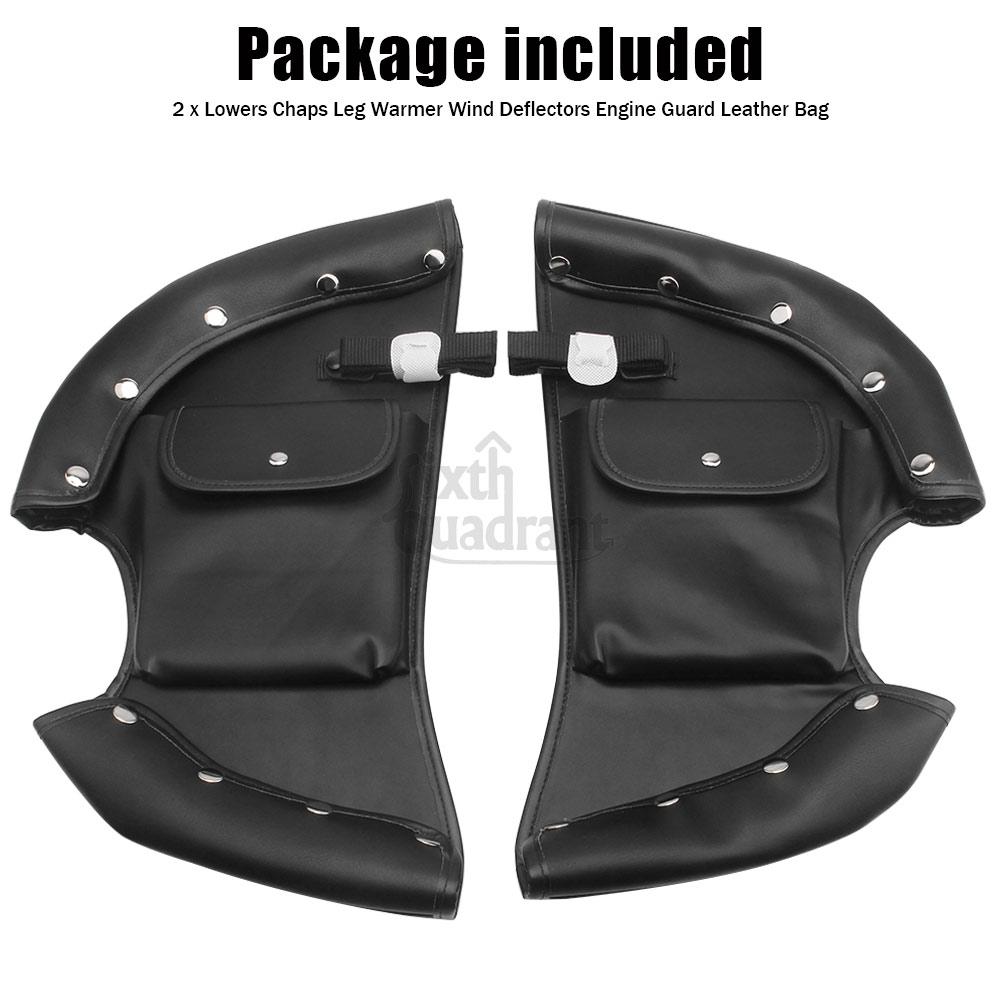Motorcycle Accessories Lowers Chaps Leg Warmer Wind Deflectors Engine Guard Leather Bag Black Fit For Indian Chieftain 2014-2022