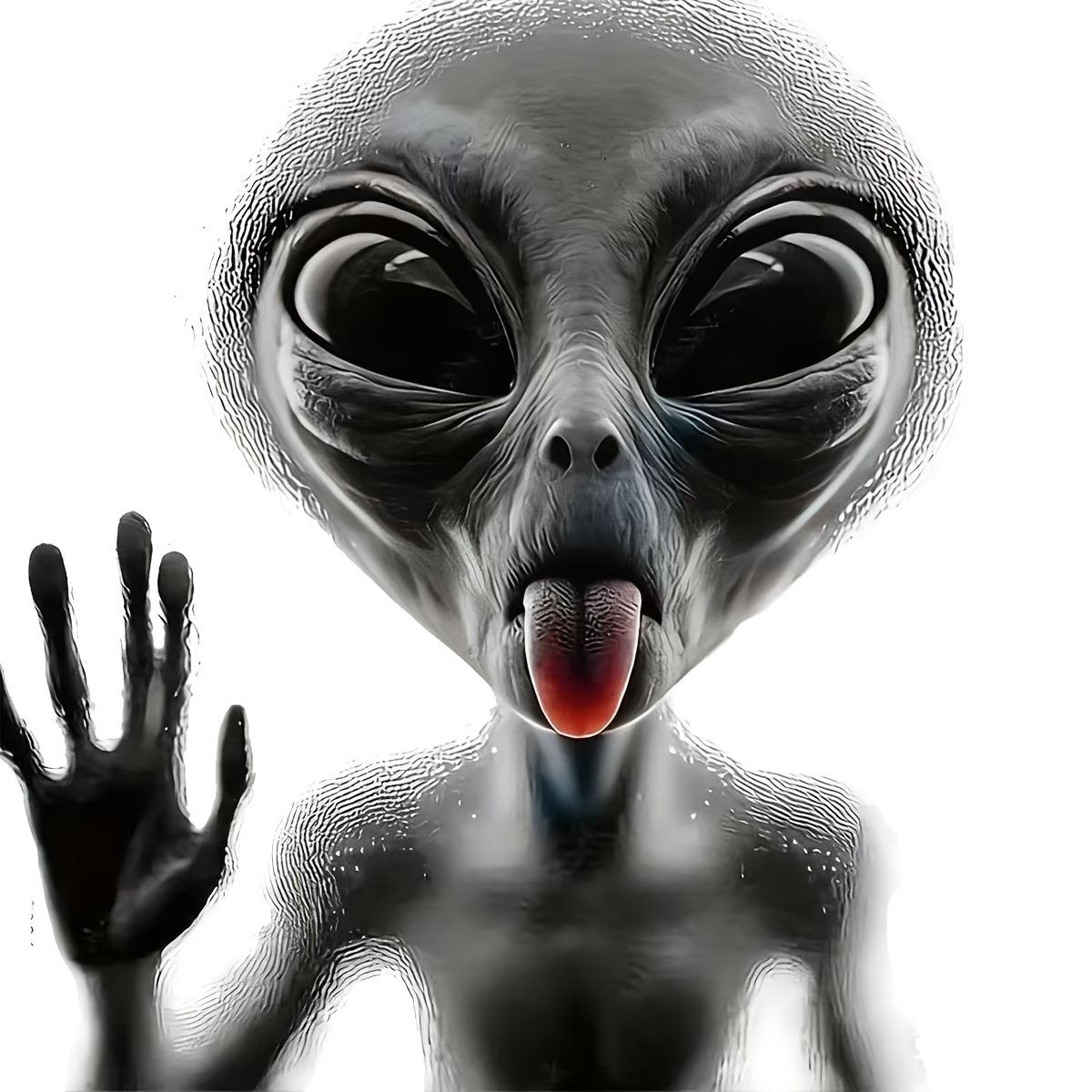 

6-inch Alien Sticker - Glossy self-adhesive sticker, irregular shape, cute sticker чорний
