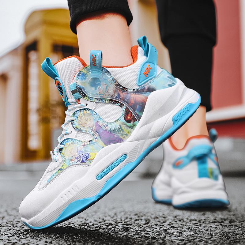 5D buty sportowe młodzieżowe graffiti wysokie sznurowane buty do koszykówki na platformie moda na cztery pory roku buty codzienne N058