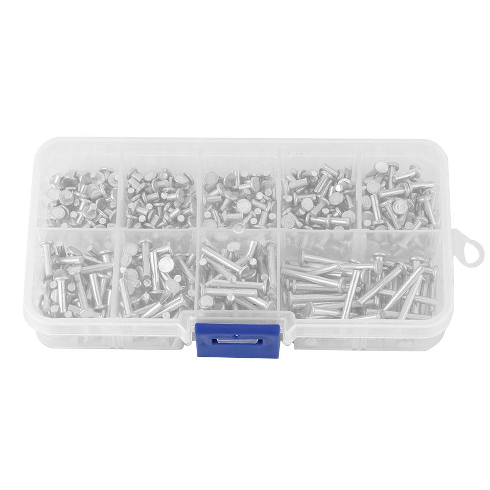 450pcs M2.5 Flat Head Aluminum Rivets Flat Head Solid Rivet 3mm 20mm Length