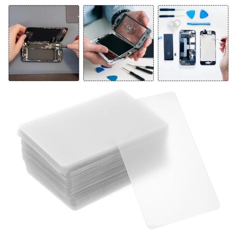 10-20Pcs Phone Screen Opening Card Clear Plastic Pry Scraper Ultra Thin Flexible Tool For Mobile Tablet Laptop LCD Repair Set