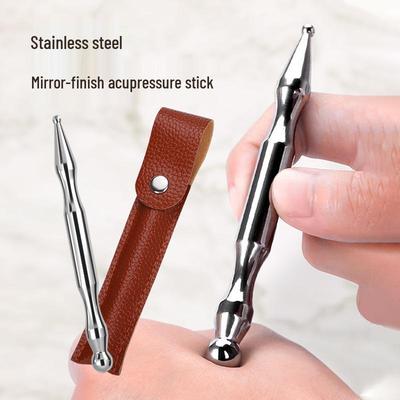 Doppelköpfiger Akupressur-Stab aus Edelstahl für Gesicht, Augen, Kopf, Körper und Füße