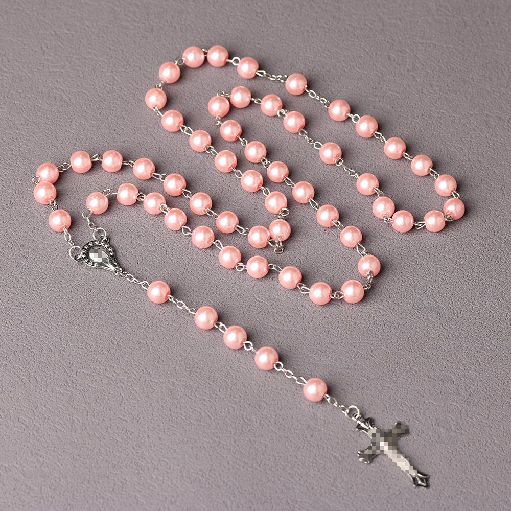 Disponibile: Collana Rosario con Perle di Vetro e Croce