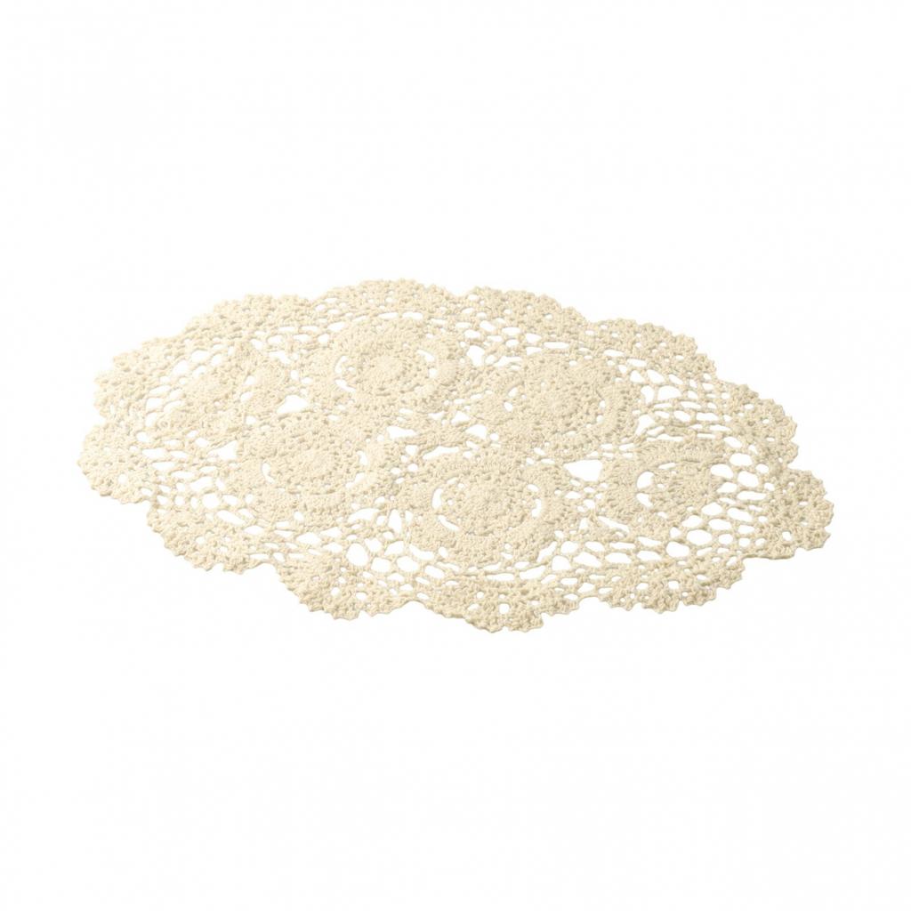 Dining Placemat Home Decoration Retro Oval Vintage Hand Crochet Doilies