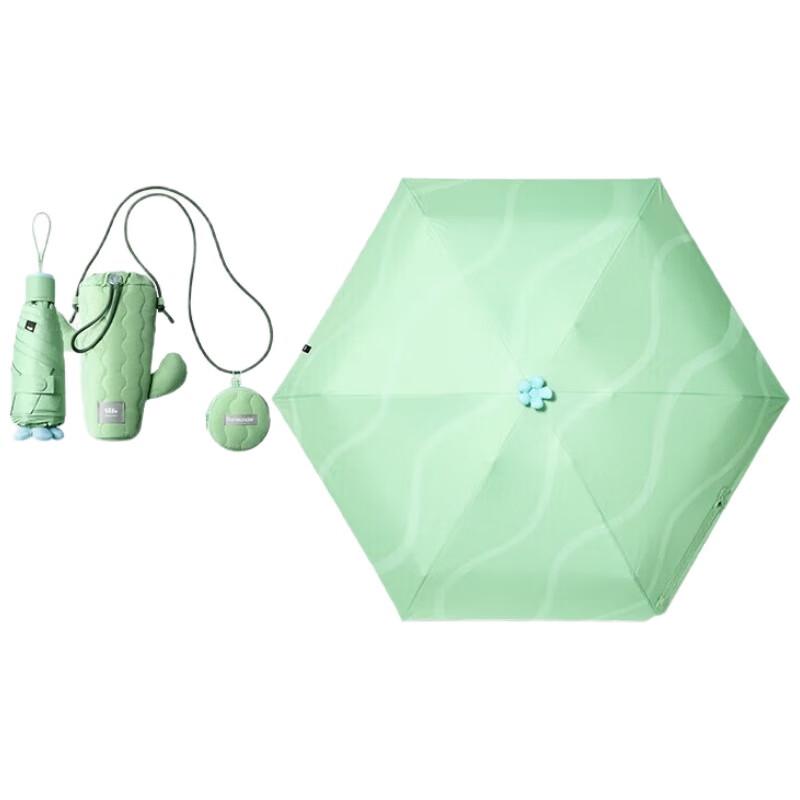 Beneunder UV Protection Five-Fold Umbrella - Green Meadow Botanical Print