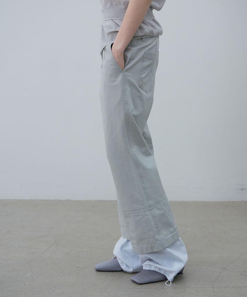 LCDC™ Layered Hem String Pants (Light Gray)