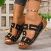 Fashion Women Comfort Double Buckle Wedge Sandals Woman Summer 2025 Anti Slip Casual Beach Shoes Fashion Cross Straps Platform Slippers