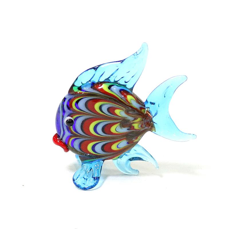 Colorful Tropical Fish Mini Figurines Cute Tiny Sea Animal Glass Craft Ornaments Collection Home Aquarium Decoration Accessories