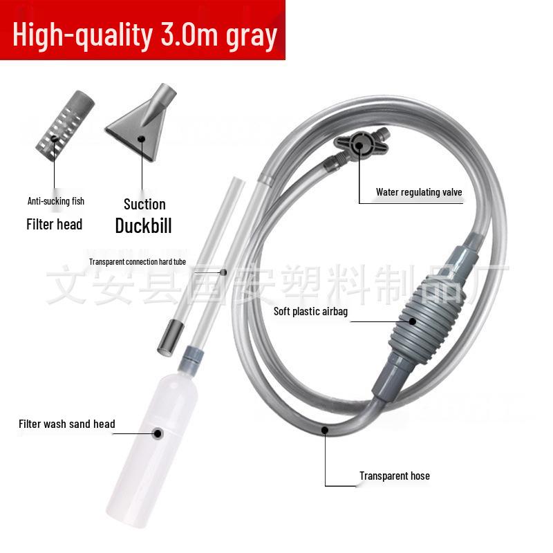 Fish Tank Manual Water Changer & Sand Washer: Siphon Hose for Cleaning Fish Feces.