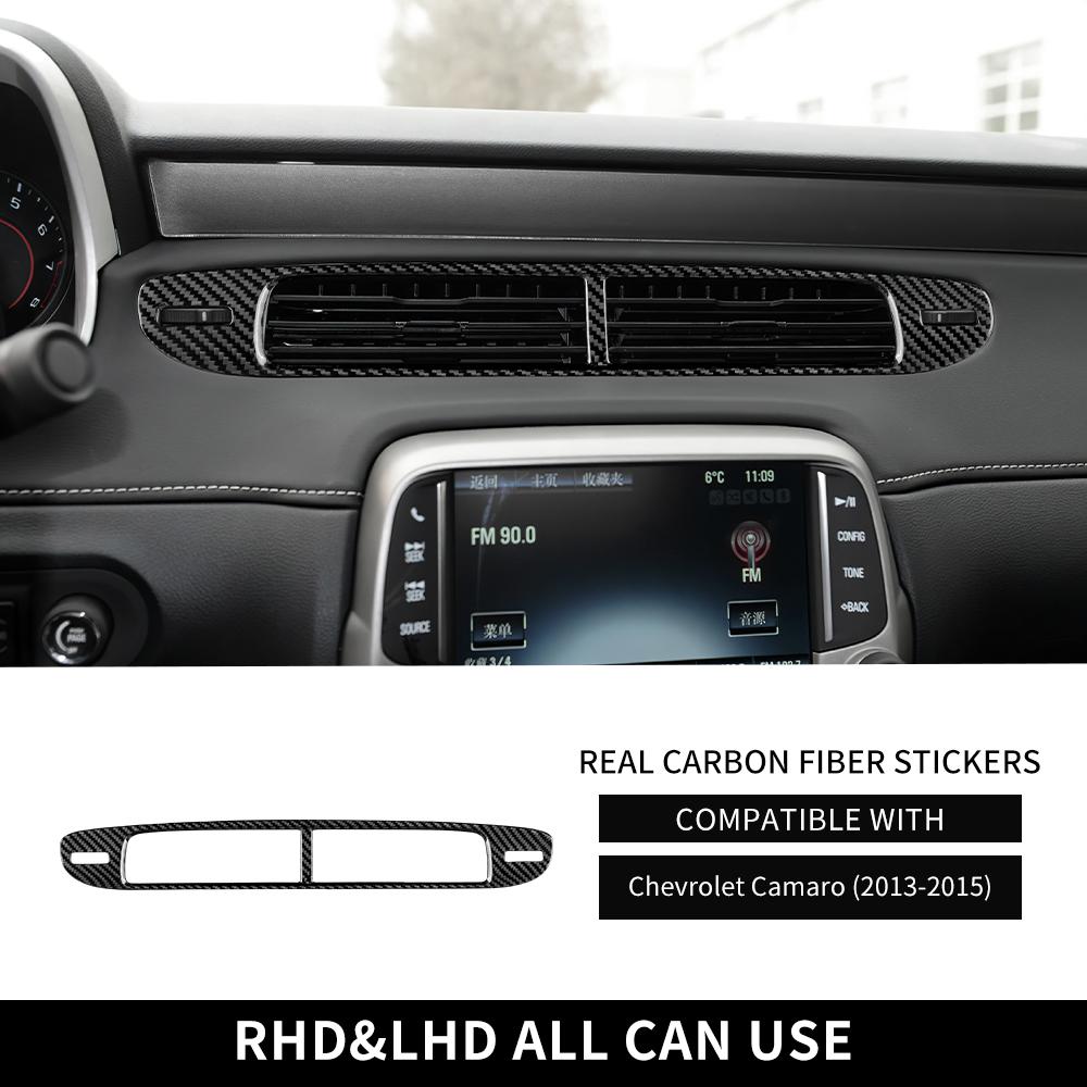 

Real Hard Carbon Fiber Sticker For Chevrolet Camaro 2013 2014 2015 Intermediate Air Outlet Car Interior Trim Accessories
