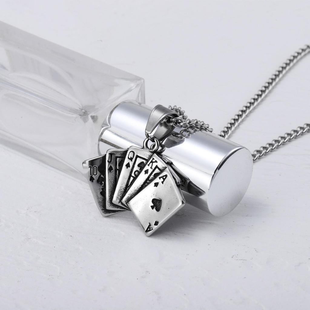S925 Poker Straight Flush Hanger Ketting - Trendy Minimalistische Ketting voor Mannen & Vrouwen