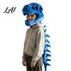 Halloween Party Decor Dinosaur Skeleton Costume 3D Spinosaurus Skull Masque Headpiece And Spine Decoration Plush Hood Costume for Halloween,
