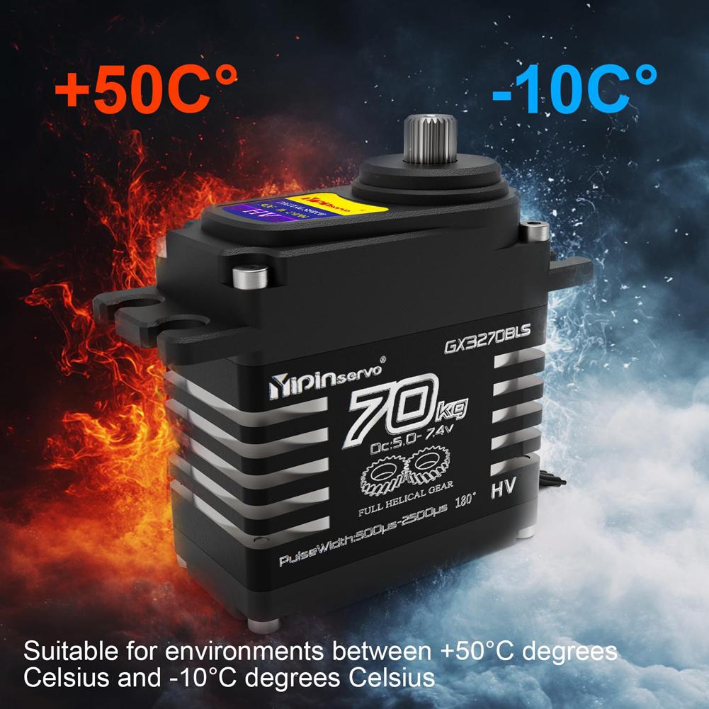 70KG Brushless Servos 7.4V Oblique Gear High Torque Servos Metal Gear Steering Servos for 1/8 1/10 1/12 RC Truck Car Boat Robot
