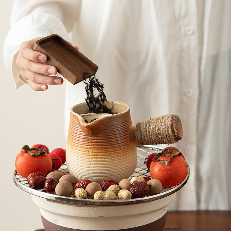 Ceramic Baked Milk Tea Pot Can Be Dry Boiled Boiled Tea Warm Milk Pot Teapot Tea Infuser