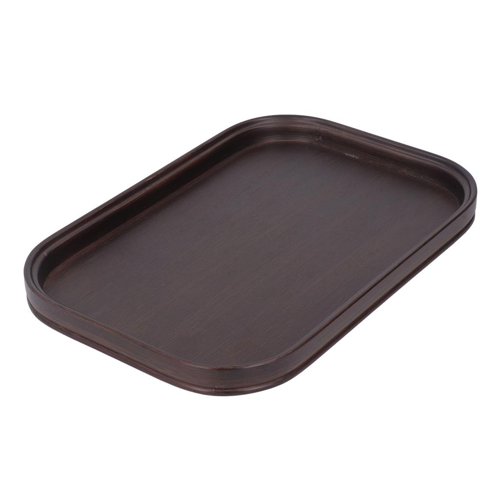 Bamboo Serving Tray Rectangle Walnut Color Delicate Elegant Natural Tea Tray for Home Shop