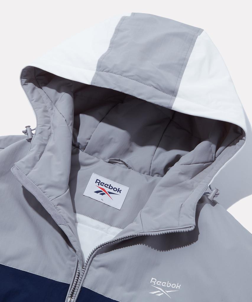 Reebok Sporty Colorblock Padded Jacket - Light Gray