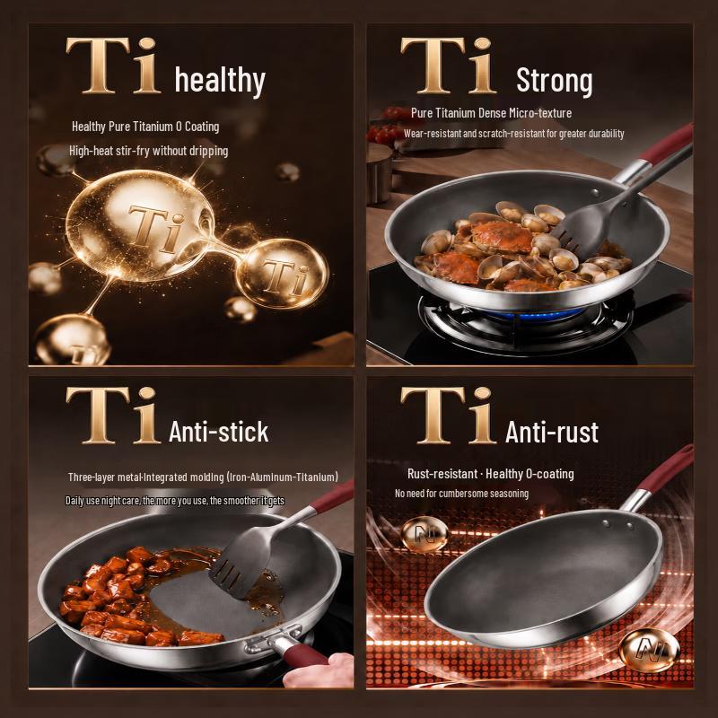 KOBACH 32cm Titanium Non-Stick Frying Wok