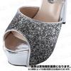 KISSOS Women's Sequined Sparkly Cabaret Heel Ankle Strap Stiletto Heel Open-Toe Sandals/Pumps (Black, Size 24.0cm (38))
