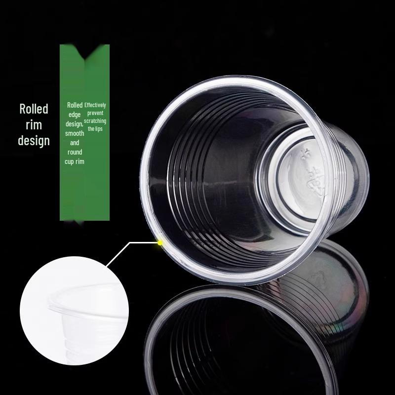 Thickened Transparent Plastic Disposable Cups for Hot/Cold Drinks, Available in Large & Small Sizes