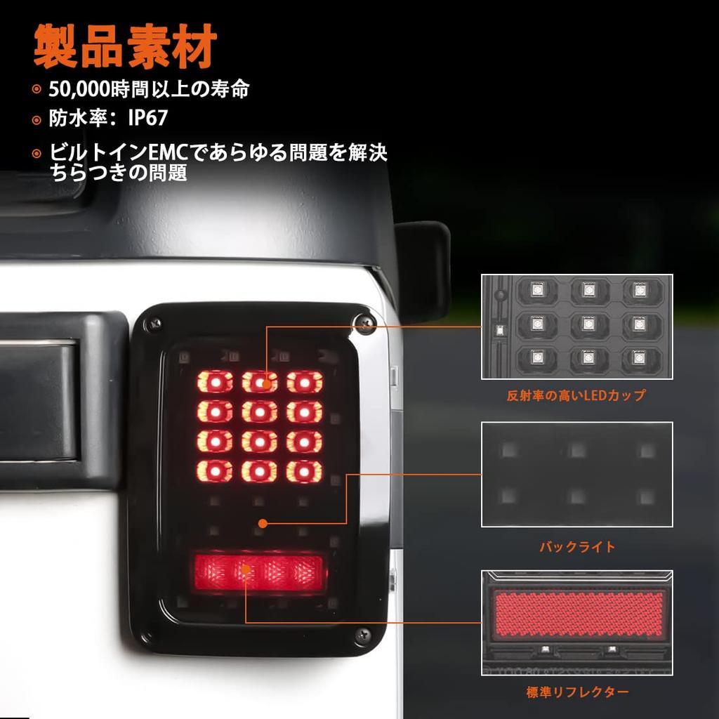 VOSICKY LED Tail Lamps for Models Brake Turn and Reverse Lights with Markings of Lights/Backup 2007-2017 (Japan Model) - Lights, Signals,