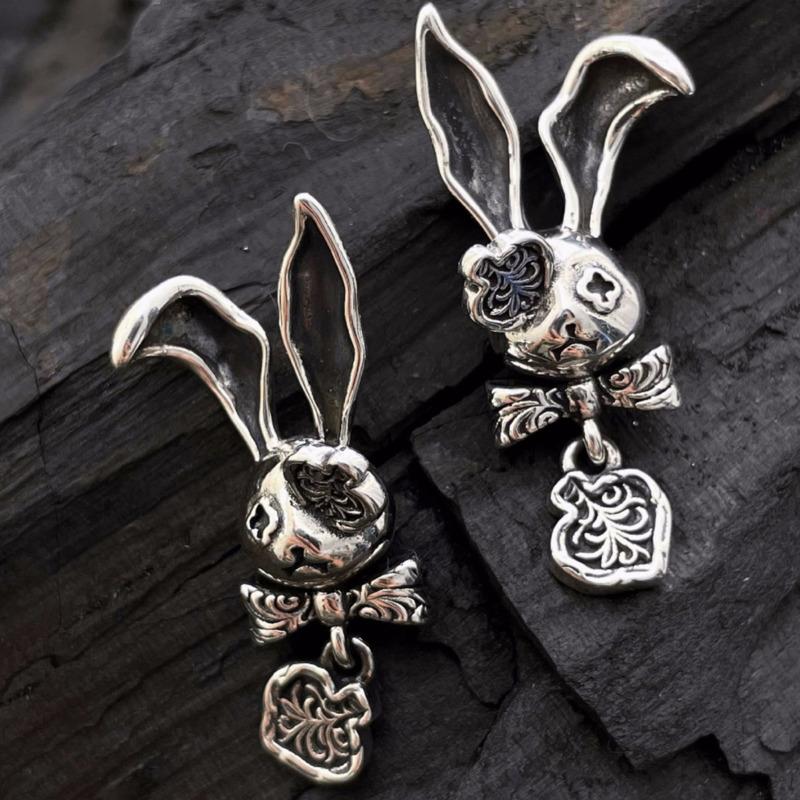 

BELLA BOX Роскошные серьги-подвески из золота и серебра с узором «Тан Травяной бант» в виде кролика, подходящие для женщин, повседневные модные украшения для вечеринок a pair серебряный