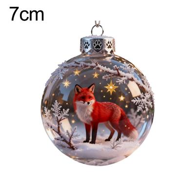 Transparante Dierlijke Kerstbal Decoraties van Wildlife Wonders met Sprankelende Ster Accenten voor Feestelijk Vakantiegebruik