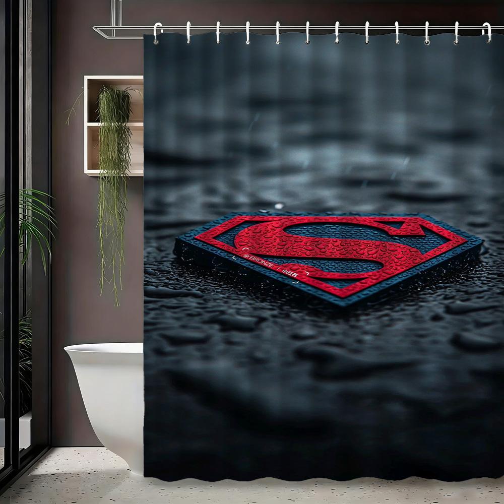 Wodoodporna zasłona prysznicowa z męską postacią z DC Universe - Wystrój łazienki dla fanów superbohaterów