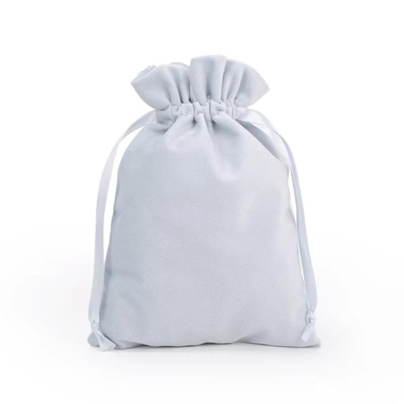 Velvet Drawstring Bag Portable Jewelry Makeup Storage Pouch Dustproof Wrapping Bag for Candy Party Favor Christmas Gift