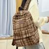 Schoolbag Japanese ins retro plaid high value large capacity simple versatile schoolbag junior high school student backpack