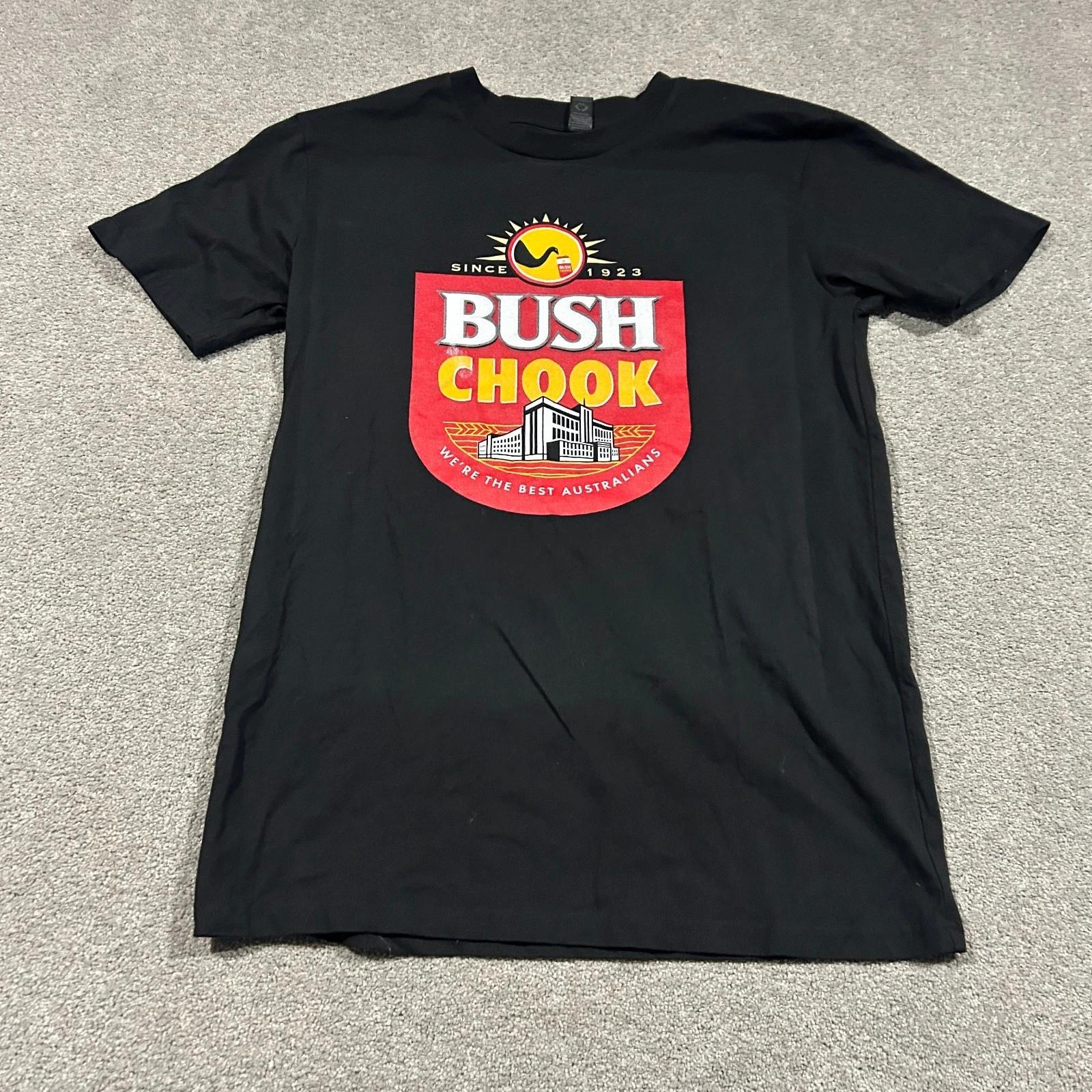 Bush Chook Beer T-Shirt Central Hotel Leonora Graphic T-Shirt M Black Australian S