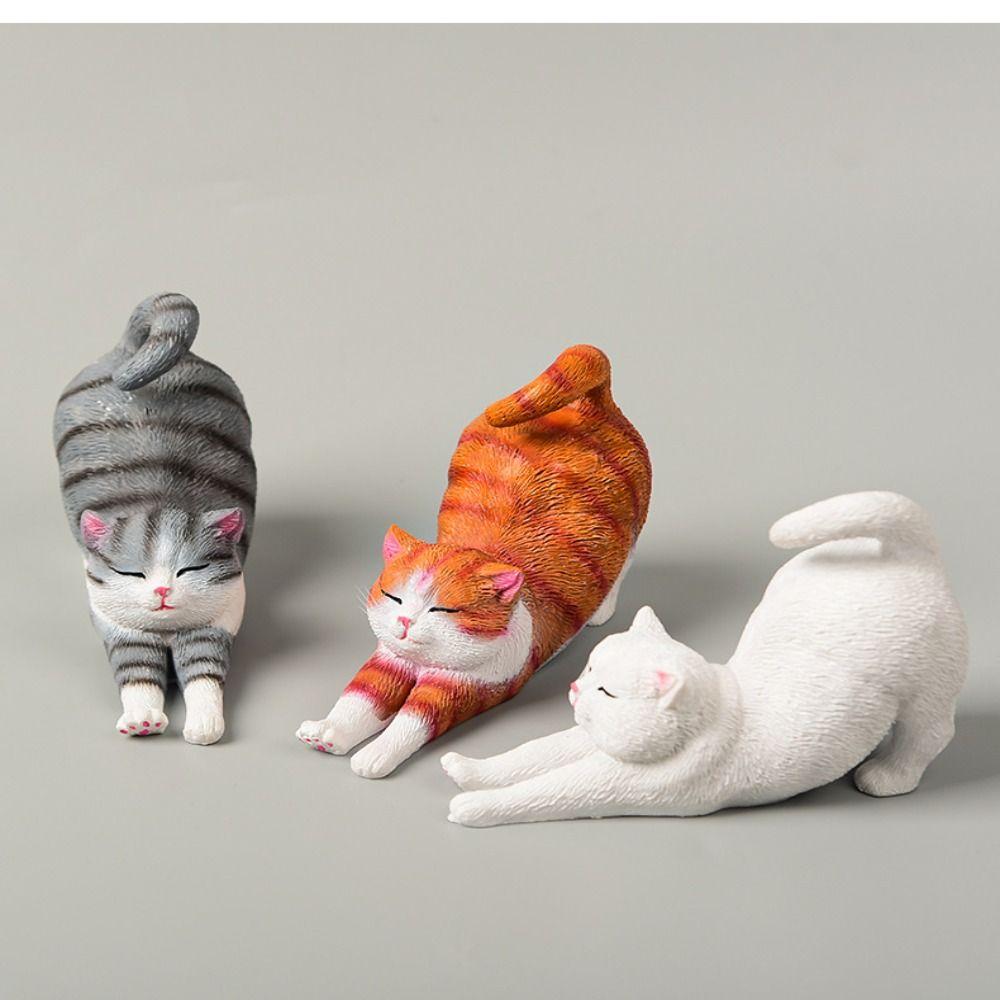 Home Decoration Cartoon Figurine Funny Cat Desktop Decoration New Animal Figurine  Home