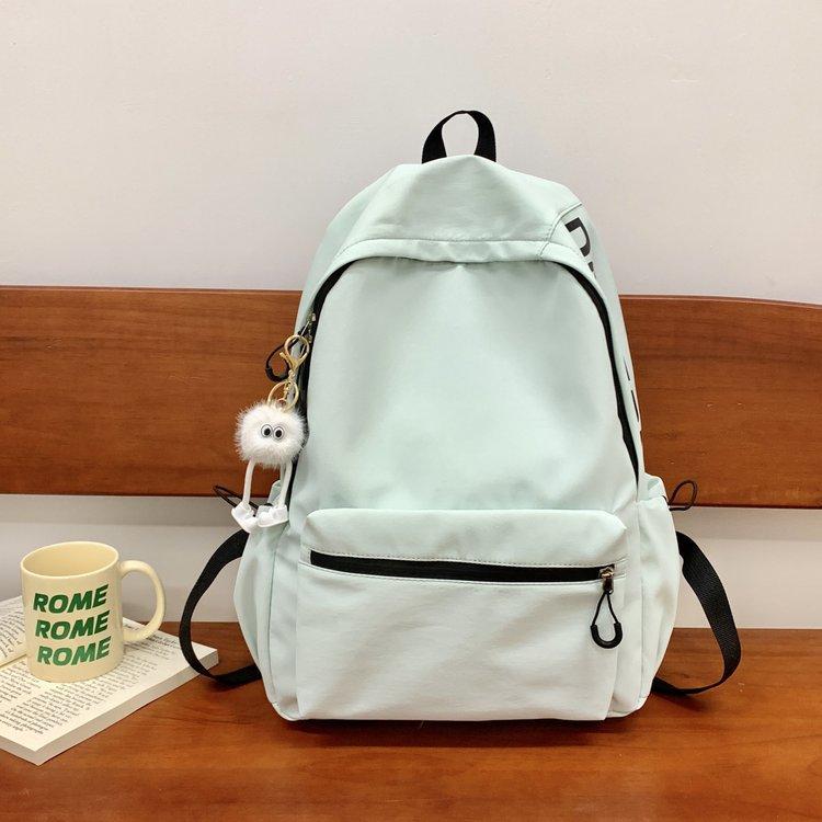 Schoolbag Korean version girl light solid color simple small schoolbag women large capacity junior high school high school students computer backpack