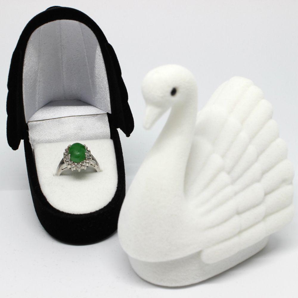 Newest Elegant Gift Case Earring Box Display Velvet Box Ring Box Velvet Swan Necklace Box