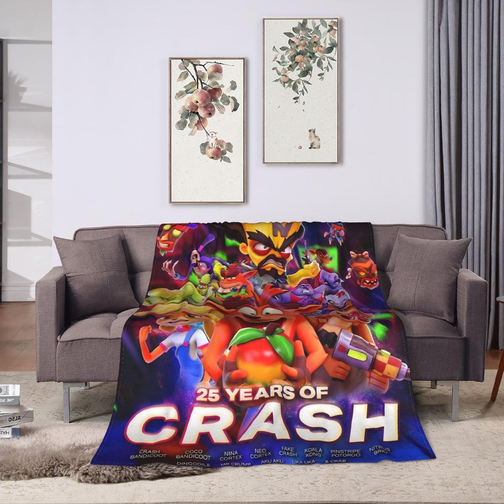 Crash Bandicoot Decke Super Weich Bequem Plüsch Bettwäsche Überwürfe Für Schlafzimmer Dekorative Flanell Tagesdecke Bettbezug
