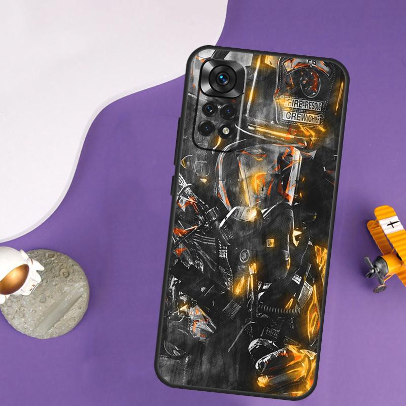 Firefighter Fire Fireman Case For Xiaomi Redmi Note 13 14 Pro 12 9 10 11 Pro 10S 11S 12S Redmi 14C 13C 10C 12C Cover