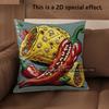 2D Southwest Chili Taco Corn Print Throw Pillow Covers Pattern Cushion Cover Suitable For Sofa Bedroom Car Pillow Cover