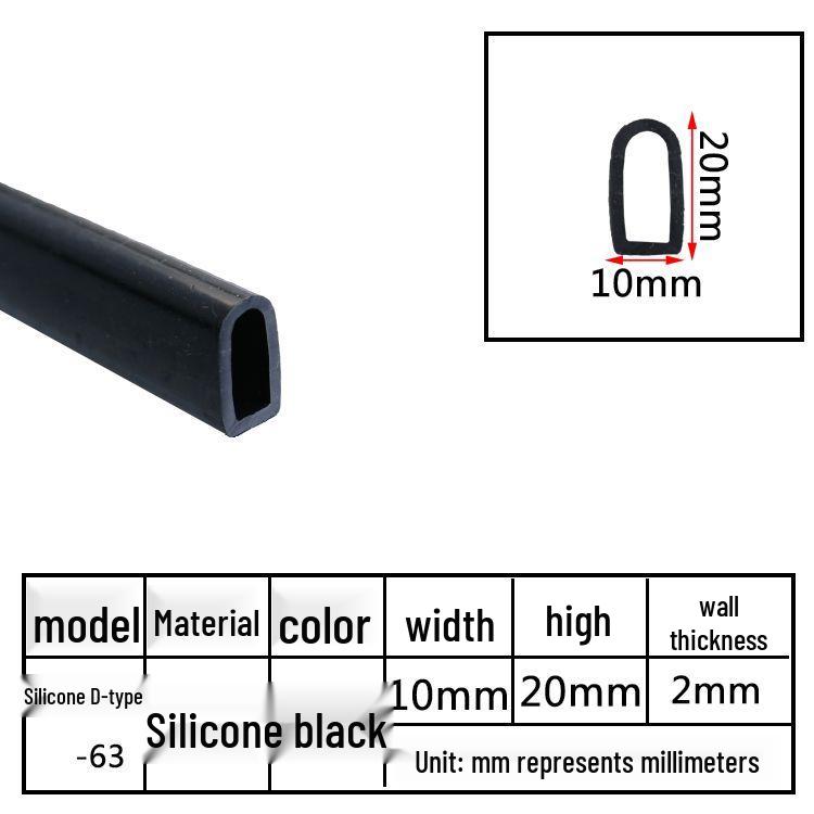 D-Shaped Silicone Sealing Strip: High-Temperature, Water-Retaining, Self-Adhesive, Anti-Collision, Shock-Absorbing for Doors & Windows