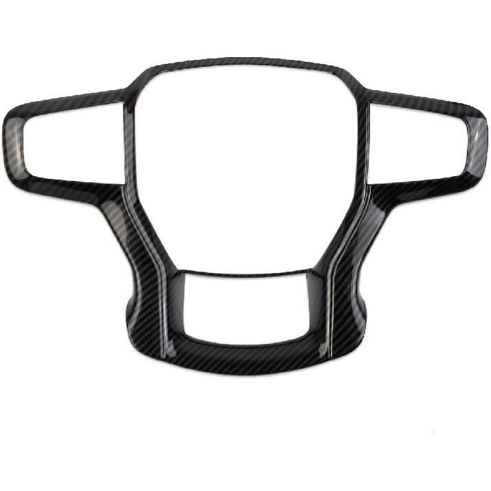 Carbon Fiber Steering Wheel Cover Molding Trims Accessoriess For -2025 Chevy Silverado Blazer -2024 Tahoe Suburban (Full Cover)