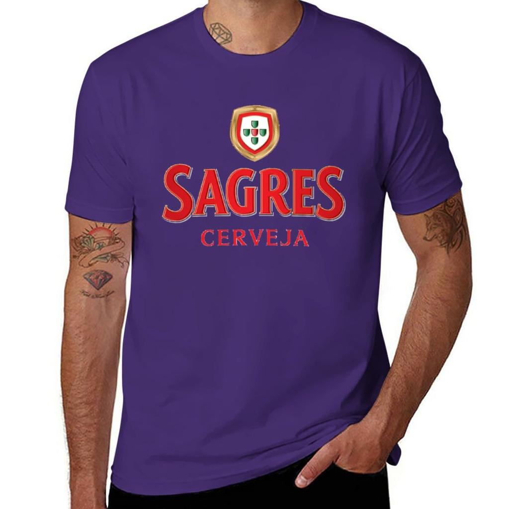 Nuova T-shirt Birra Sagres t-shirt nera t-shirt ad asciugatura rapida t-shirt nere per uomo