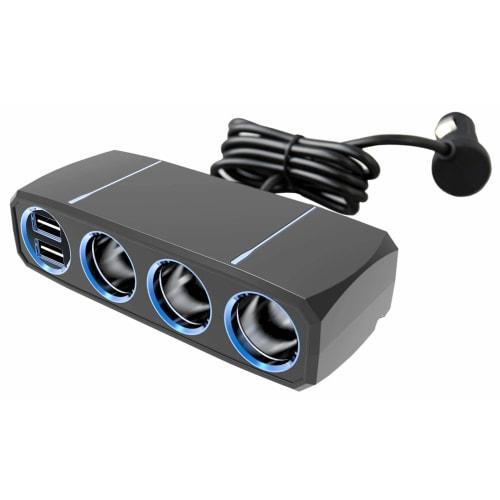 

Kashimura NKX-217 3-port Separate Socket, 2 Reversible USB Ports, Automatically Detects 4.8A Power Socket Splitter, 3 DC Ports, 2 USB Ports