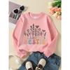 Kids Sweatshirt,Crew Neck Fashion Top,Fun"Grandmas Bestie Floral Design " Patterned Sweatshirt,for Everyday Casual Wear for All Kinds of Daily Outfits