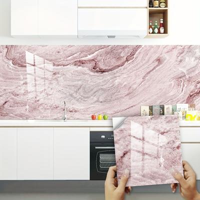 10 Pcs Marble Grain Crystal Hard Sheet Tile Stickers Self Adhesive Wall Stickers for Kitchen Bathroom Home Floor Renovation Decoration144