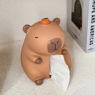 Doll Toy Capybara Tissue Box Decorative Capybara Napkin Holder Tissue Box Ornament  Home Decoration