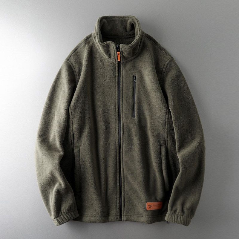 Fleece Autumn and Winter Thickening Zipper Men's Cardigan Jacket