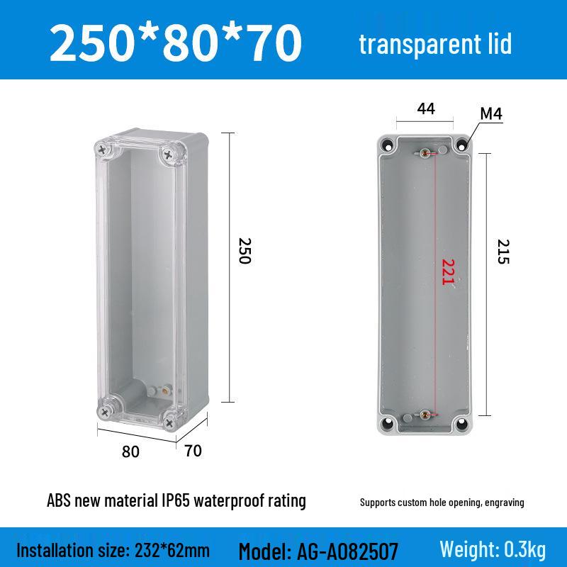 Outdoor Waterproof ABS Power Supply & Monitoring Socket Box with Wiring Terminal & Button