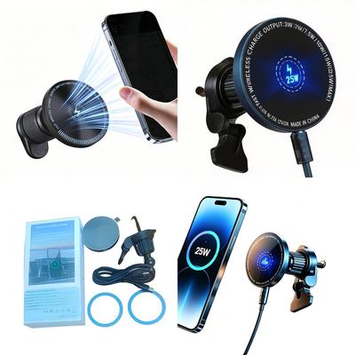Versatile 25W 15W Strong Magnetic Wireless Car Charger Air Vent Mount Holder with Advanced Heat Dissipation On Car New Product