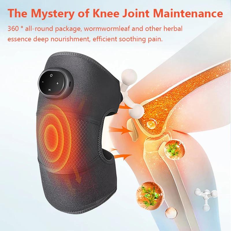 2026 New Knee Heating Vibration Massage Joint Physiotherapy Hot Compress Massager Elbow Shoulder Support Thermal Knee Pad Relieve Arthrit