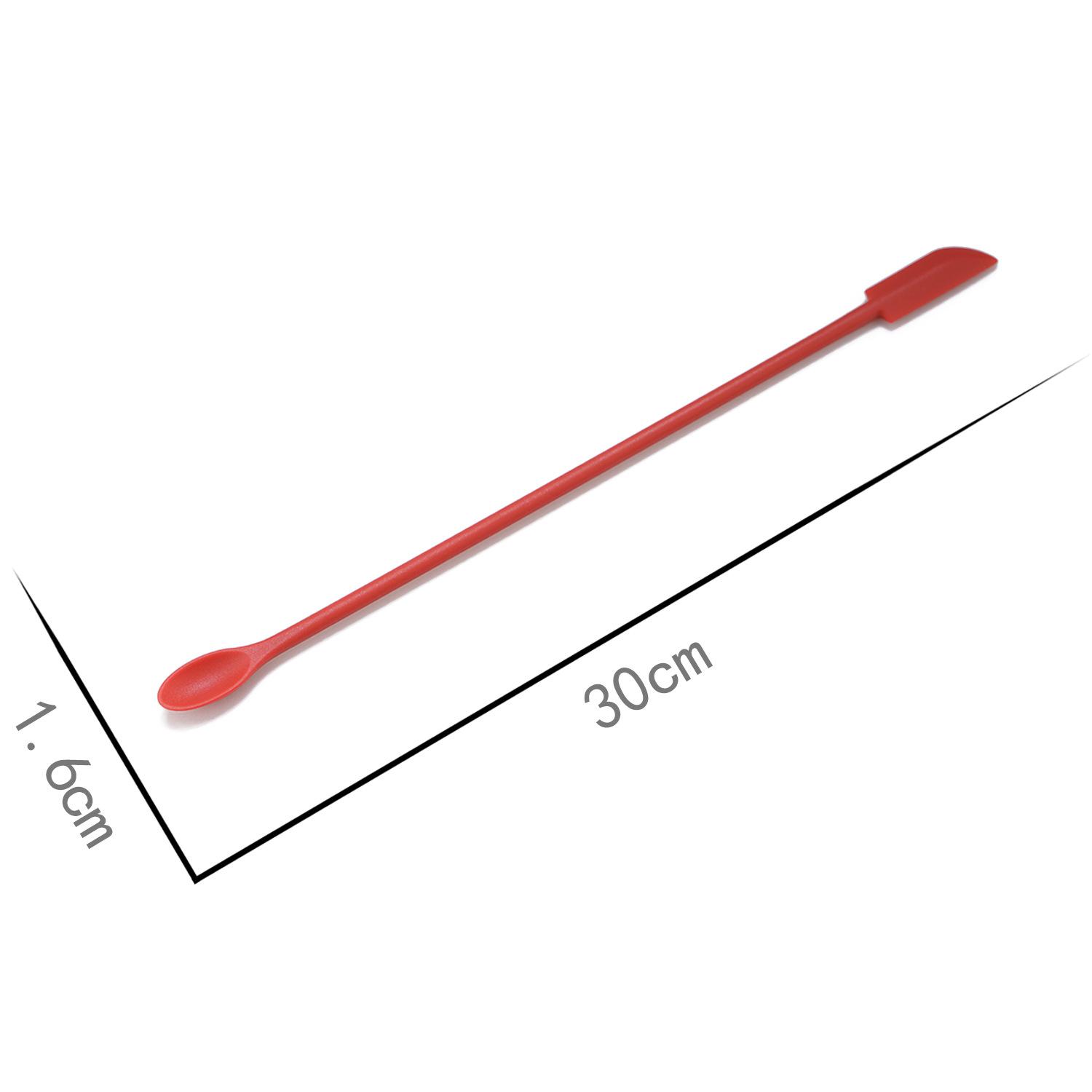 

Силиконовый удлиненный скребок с двойной головкой, глубокий скребок для бутылок, мини-силиконовый шпатель с длинной ручкой 30cm красный
